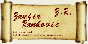 Zamfir Ranković vizit kartica